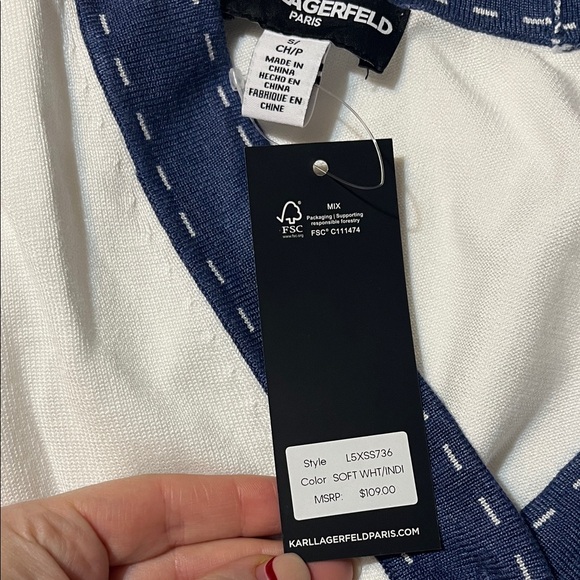 Karl Lagerfeld Paris V-Neck Knit Cardigan Sweater, Women’s Small NWT - $109! - Picture 6 of 7